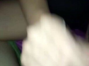She massages my dick while watching porn, then milks it dry