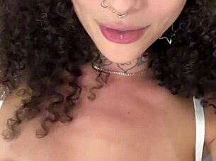 latina unleashes heat in first pov with deepthroat and cum on tits.