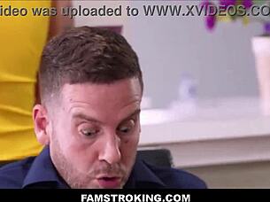 Blonde Milf Stepmom Feels Shocked Catching Teen Stepdaughter Riding Huge Cock