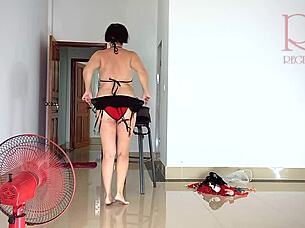 Chick Tries On Linen And Dresses For Resort Trip