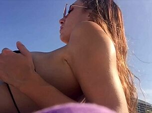 italian big tits milf artemisia love at the beach in florida flashing