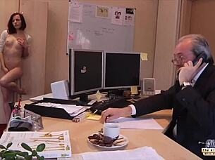 Young Secretary Rides Boss Cock In Office, Spreads Legs For Pussy Fucking, Swallows Cum After Blowjob