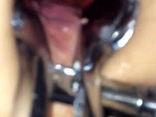 Shemale boldly uses speculum on my ass for intense anal play