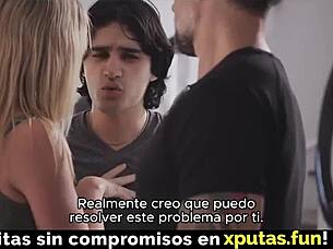 Watch two guys fuck this hot blonde sub?