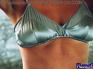 blonde hunter mccloud strips satin lingerie 😉