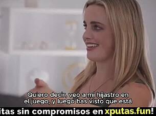 Watch two guys fuck this hot blonde sub?