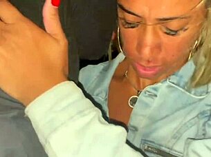 i'm watching my wife flash and blow that huge cock in public, cumming on her ass while husband films the amateur fun