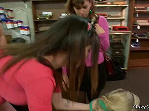 BUSTY BLONDE GETS GANGBANGED IN PUBLIC HUMILIATION?