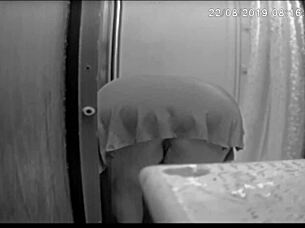 Jennifer Bent Over In Shower Washing Her Shaved Pussy And Ass