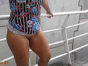 Married slut exposes pussy to everyone right in the middle of the street