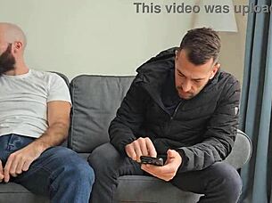 Oh god, I'm getting dap'ed so hard with three guys, piss everywhere, my mouth full of cum, face covered in huge loads!