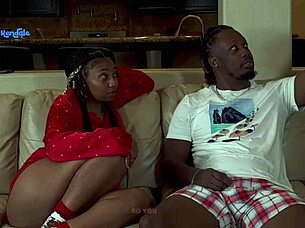 Why Be Lonely On Christmas When You Can Pound A Wet Ebony Babe Doggy Style?