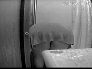 Jennifer Bent Over In Shower Washing Her Shaved Pussy And Ass