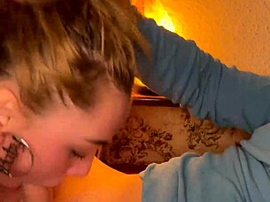 She delivers a closeup wet sloppy facefuck in the best blowjob ever.