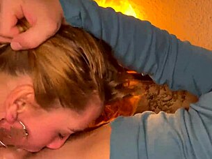 She delivers a closeup wet sloppy facefuck in the best blowjob ever.