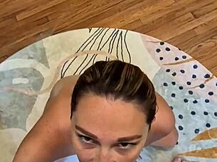 i'm a dirty wife masturbating wildly then getting a huge facial cumshot all over my face