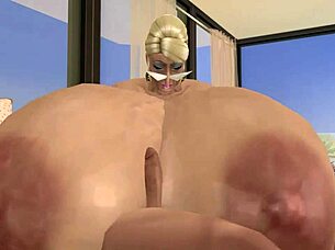 Giant-Titted Resort Owner Bang in Game