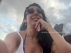 Renatinha Mello takes a public stroll.