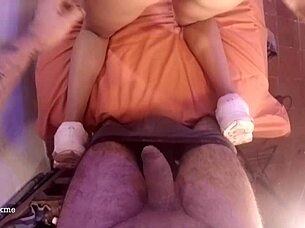 I'm checking out this tight jean latina getting it doggystyle in amateur action