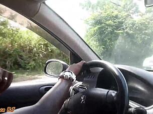 Married slut exposes pussy to everyone right in the middle of the street