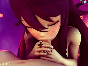 Vicineko captures hu tao in a casual blowjob scene unfolding naturally