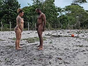 in a brazilian bedroom amateurs ride big cock leading to cum on ass in sensual first time