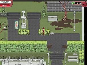 Horny anime babe with big tits milks monster cock in hentai gameplay