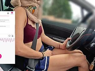 a friend films me driving while a fan remotely controls my lovense vibrator for solo orgasm fun