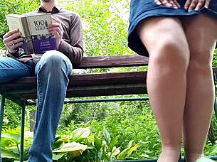 curvy milf in pantyhose peeing next to me in the park 😲