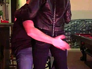 Cherry experiences a thrilling moment as her tight jeans get spanked in a submissive wife scenario.