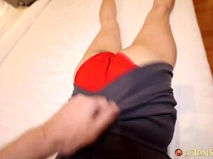 I adore how this huge asian rack babe gets creampied in intense doggystyle action