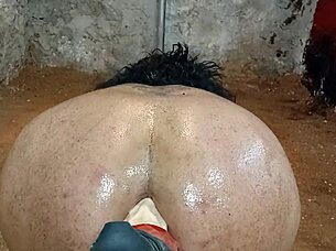 Ts Plays With Dildos Stretching Asshole Gaping Wide