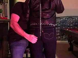 Cherry experiences a thrilling moment as her tight jeans get spanked in a submissive wife scenario.