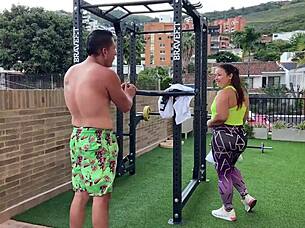 My neighbor John Smith notices my big ass and fucks me passionately in his apartment with intense blowjob and doggystyle.