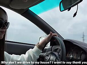 she surrendered to the helpful stranger who repaired her car right on the busy highway