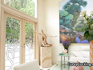 Busty cheerleader in uniform spreads legs for Croatian cock between big tits