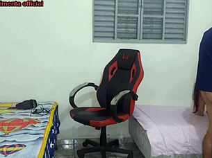 Suggestive Curvy Brazilian Latina In Shorts Bent Over For Tight Ass Doggystyle Pounding