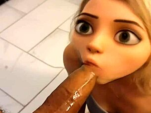 Real life teen 18+ Elsa from Frozen makes a Pixar porno with BBC in a public bathroom with cumshot
