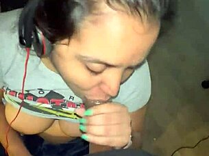 Oh man, she got busted with a massive facial cumshot right during her homework