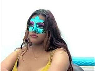 omg this brunette student is groping her big tits so seductively before exams 😍