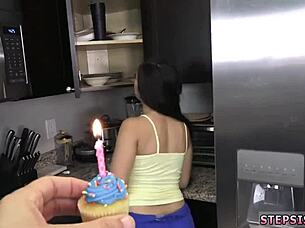 big tits teen 18+ experienced her first anal blowjob devirginized on birthday