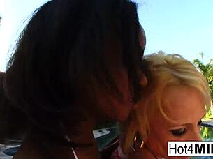 Intriguing Lesbian Fun With Two Milfs Turns Into Steamy Pussy Licking And Nude Tit Play