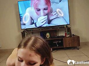 In a casual moment, she eagerly wants to handle that big tool with deep oral skills.