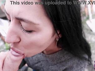 does she handle the massive cumload swallowing every drop of hot cum