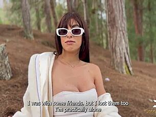 Lost in woods - fucking skinny horny stranger 😈 Danner Mendez Alicia Trece