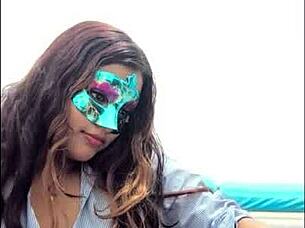 omg this brunette student is groping her big tits so seductively before exams 😍