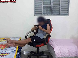 Suggestive Curvy Brazilian Latina In Shorts Bent Over For Tight Ass Doggystyle Pounding