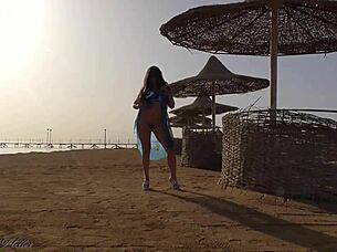 i flash big tits and ass without panties on public beach