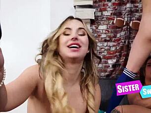 Step sis swap flix features teen 18+s in taboo 4some fucking that goes viral with group action.