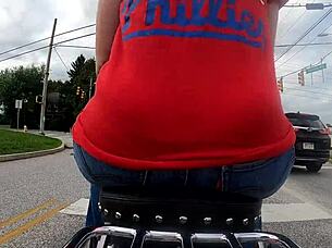 Motorcycle Gopro Captures Big Ass in Action Pt 1